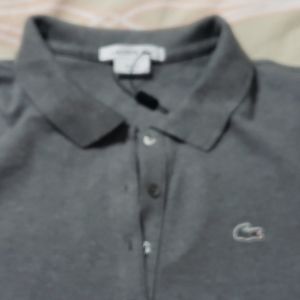 Lacoste Gray Polo Shirt with Croc Logo